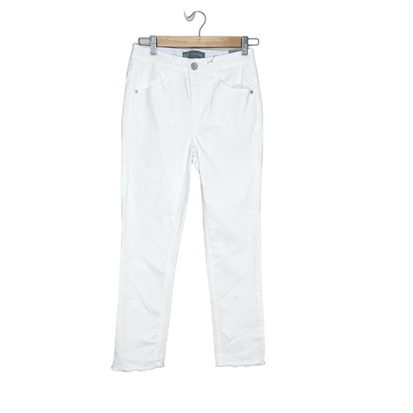 Wit & Wisdom Ab'Solution White  High Waist Raw Hem Straight Leg Jeans - Picture 2 of 8